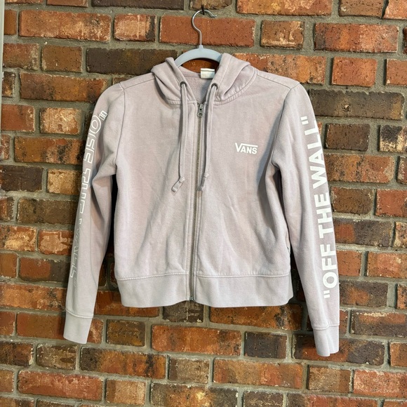 Vans womens cropped zip up hoodie sweatshirt jacket purple/mauve XS - Picture 1 of 5